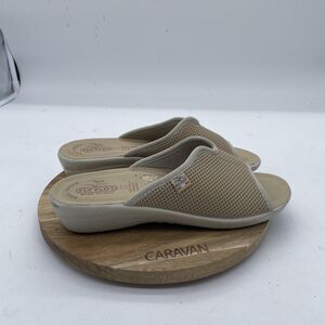 Fly Flot Shoes Women 8 Brown Slip On Anti Shock Anatomical Comfort Slides Casual